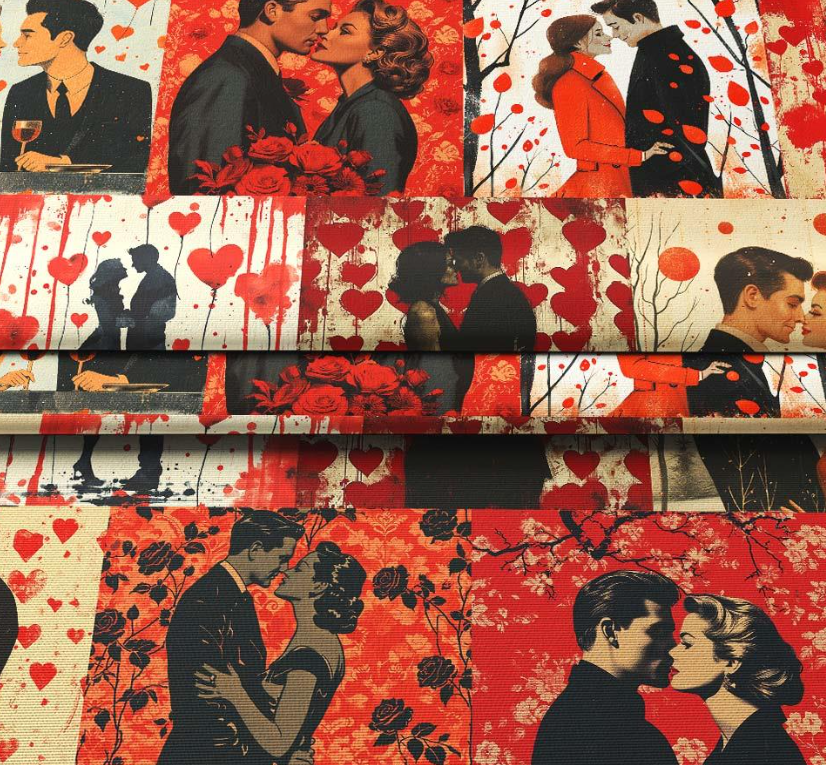 Lovers Pop Art Patterned Fabric SCB101 