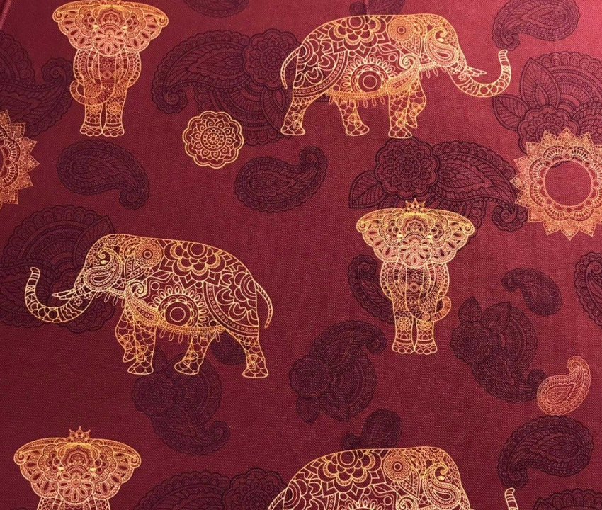 Mandala Elephant Patterned Fabric SCB-422 