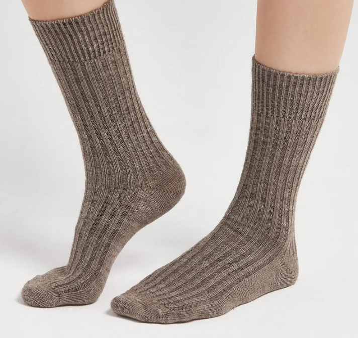 Merino Wool Women's Socks in Brown SCB-338 