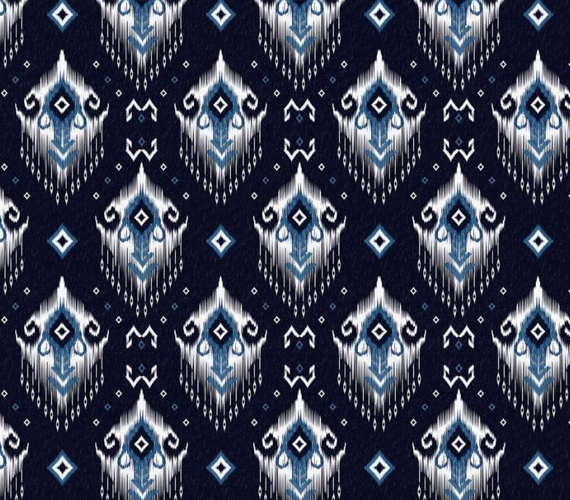 Navy Tribal Ethnic Patterned Fabric SCB-396 