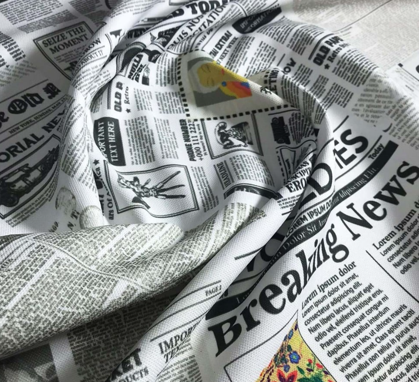 Newspaper Patterned Fabric SCB087 