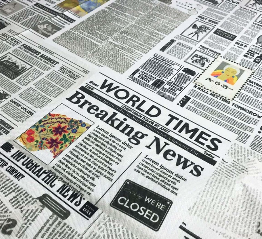 Newspaper Patterned Fabric SCB087 