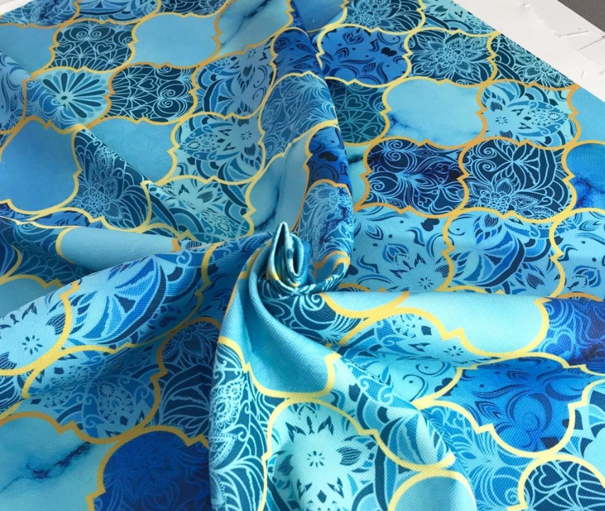 Ocean Gradient Moroccan Patterned Fabric SCB-418 