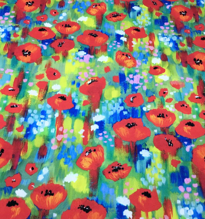 Oil Paint Wildflowers Patterned Fabric SCB-127 