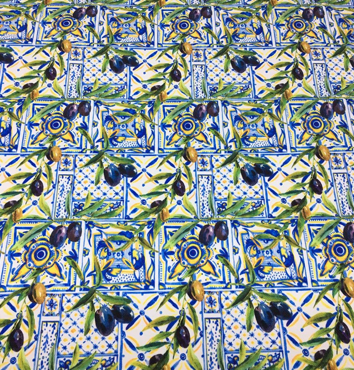 Olive Tile Patterned Fabric SBC-2670 