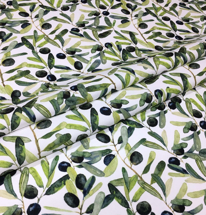 Olive and Leaf Patterned Fabric SBC-120 