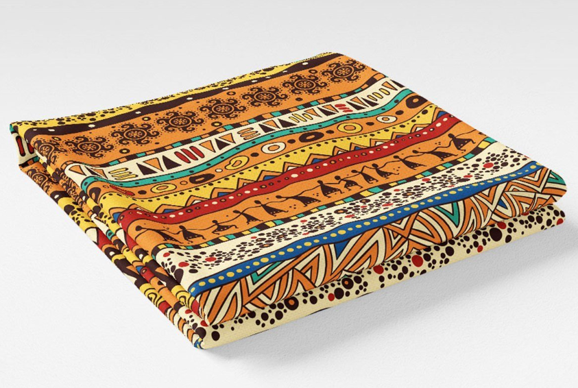 Orange African Patterned Fabric SCB-443 