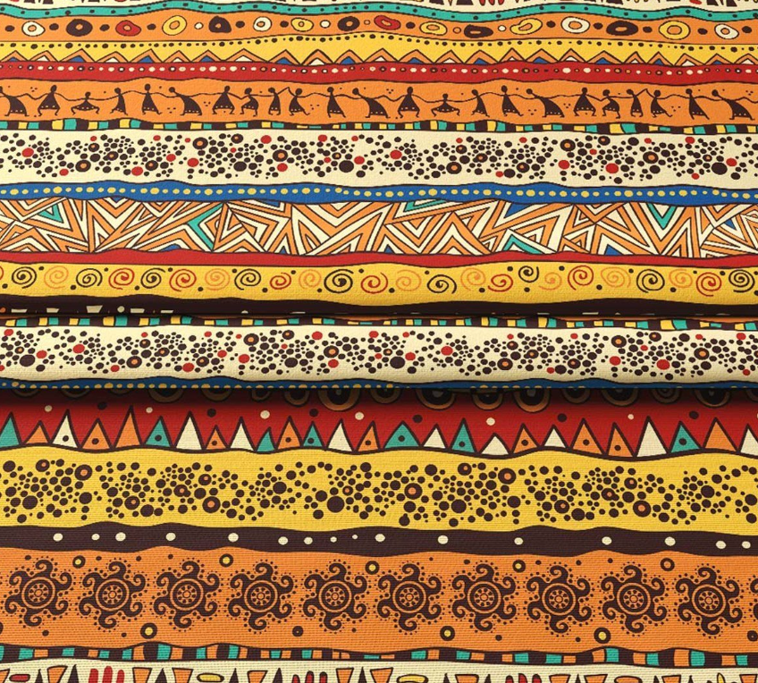 Orange African Patterned Fabric SCB-443 