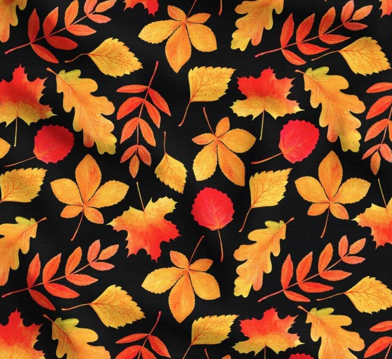 Orange Leaves Patterned Fabric SCB030 