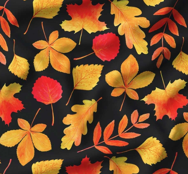 Orange Leaves Patterned Fabric SCB030 