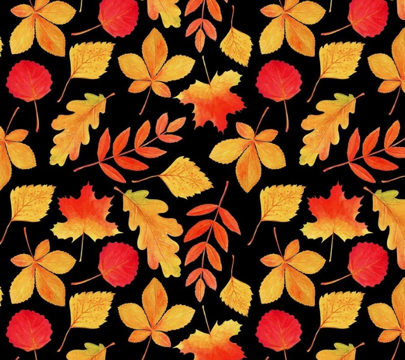 Orange Leaves Patterned Fabric SCB030 