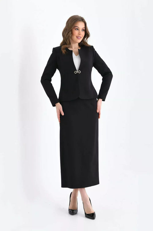 Pencil Skirted Suit Black 