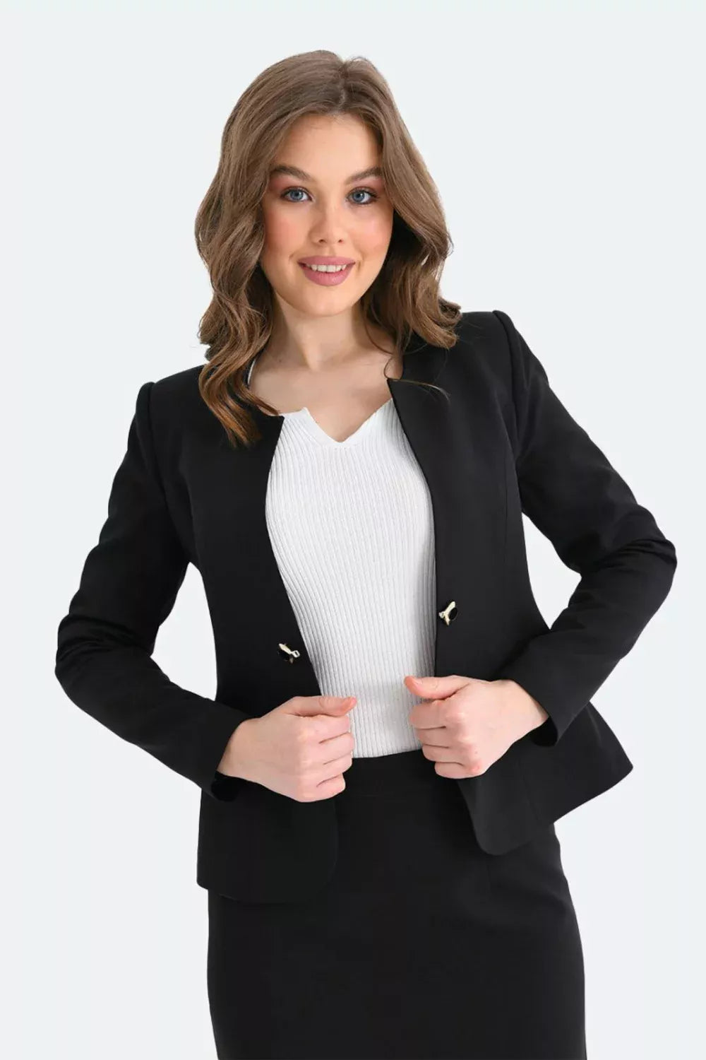 Pencil Skirted Suit Black 