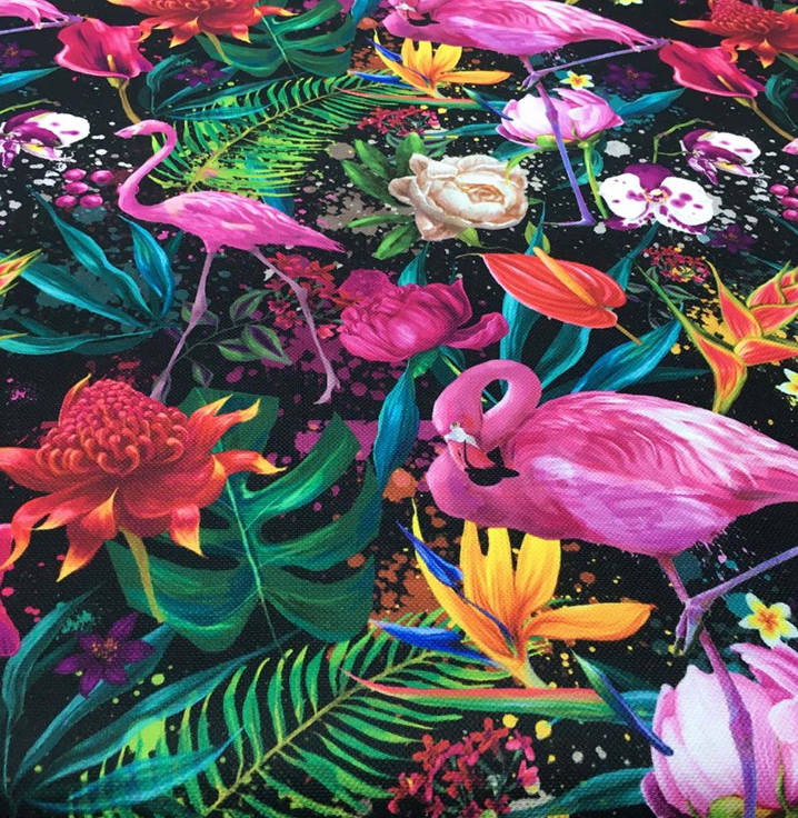 Pink Flamingo Tropical Patterned Fabric SCB-155 