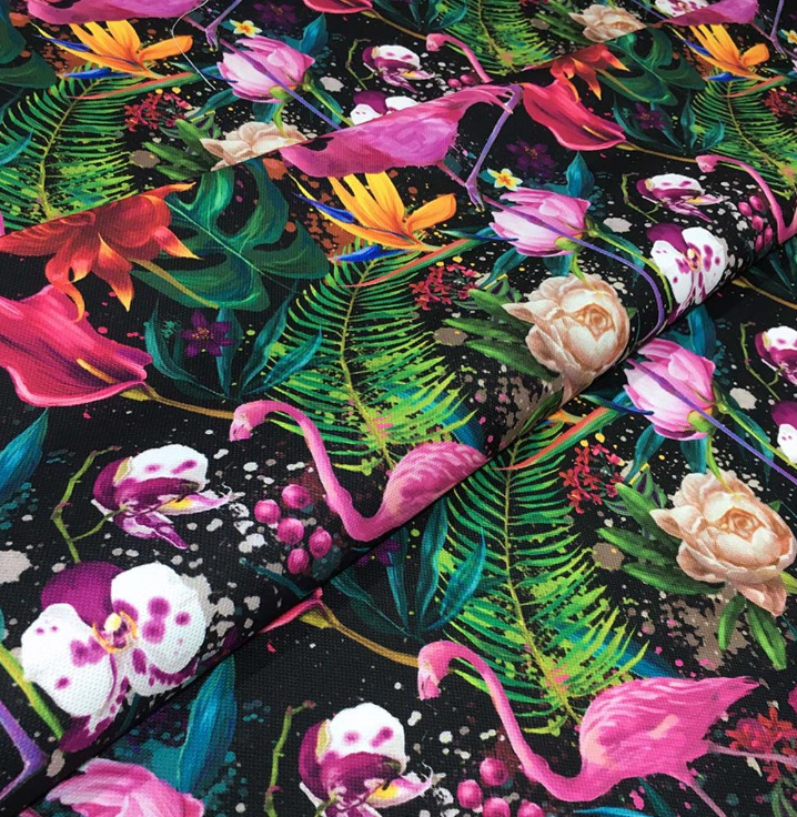 Pink Flamingo Tropical Patterned Fabric SCB-155 