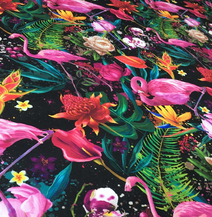 Pink Flamingo Tropical Patterned Fabric SCB-155 