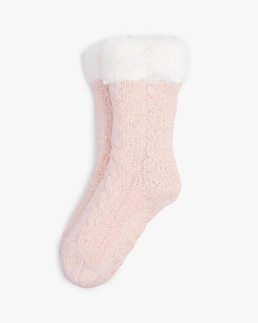 Pink Fleece House Socks SCB-331 