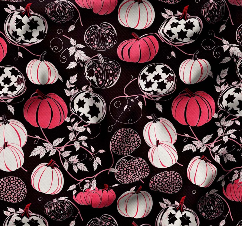 Pink Pumpkin Patterned Fabric SCB047 