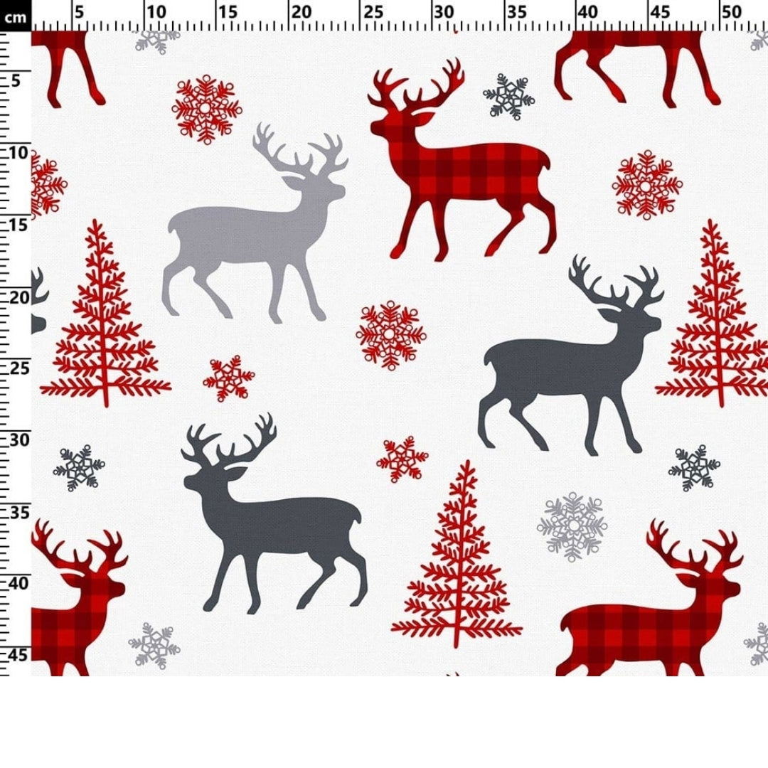 Plaid Reindeer Christmas Fabric - SCB-F12345 