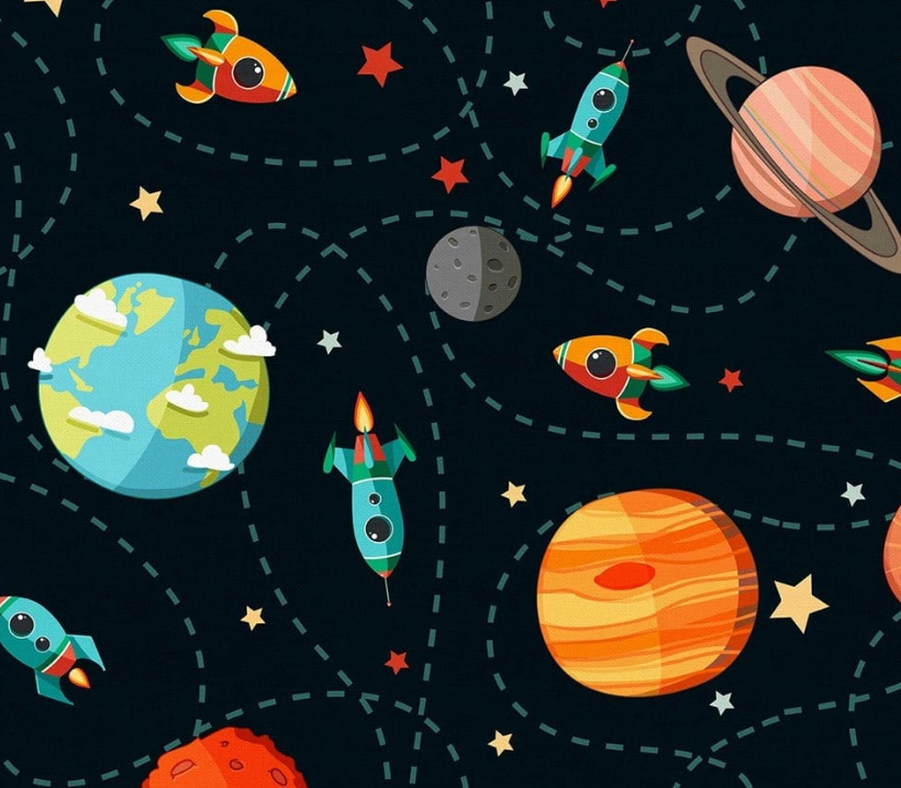 Planets Patterned Children's Fabric SCB-269 