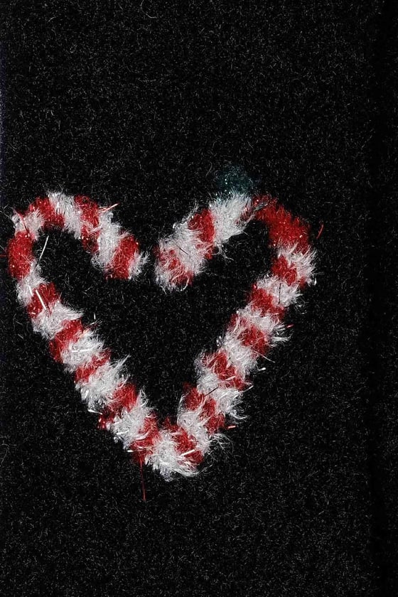 Plush Single Heart Patterned Christmas Themed Sock SCB-283 