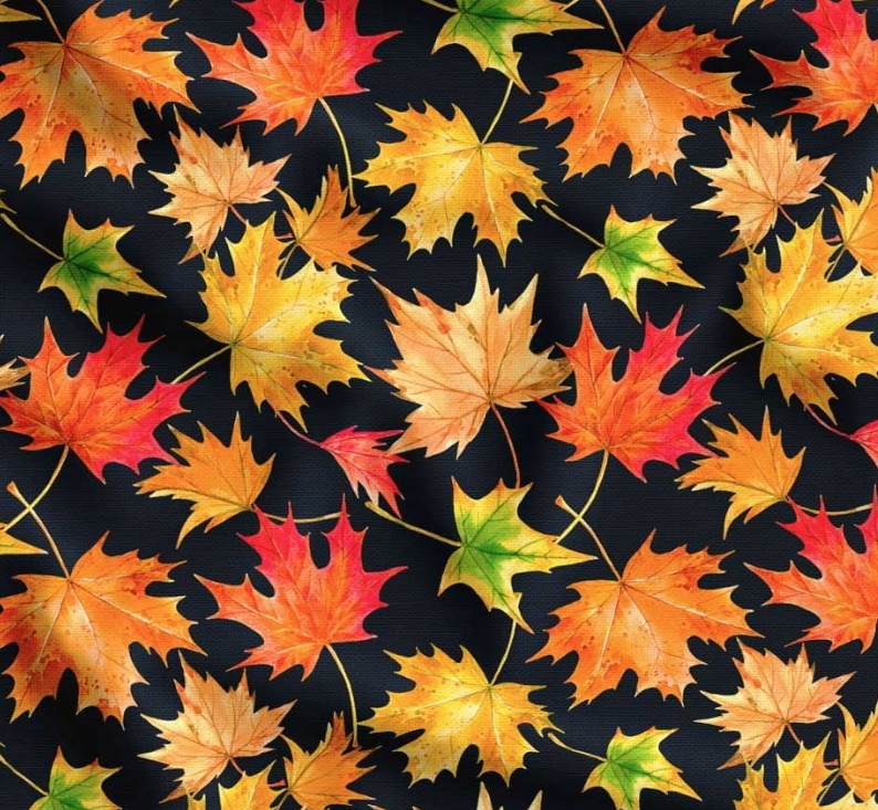 Pointed Autumn Leaves Patterned Fabric SCB031 