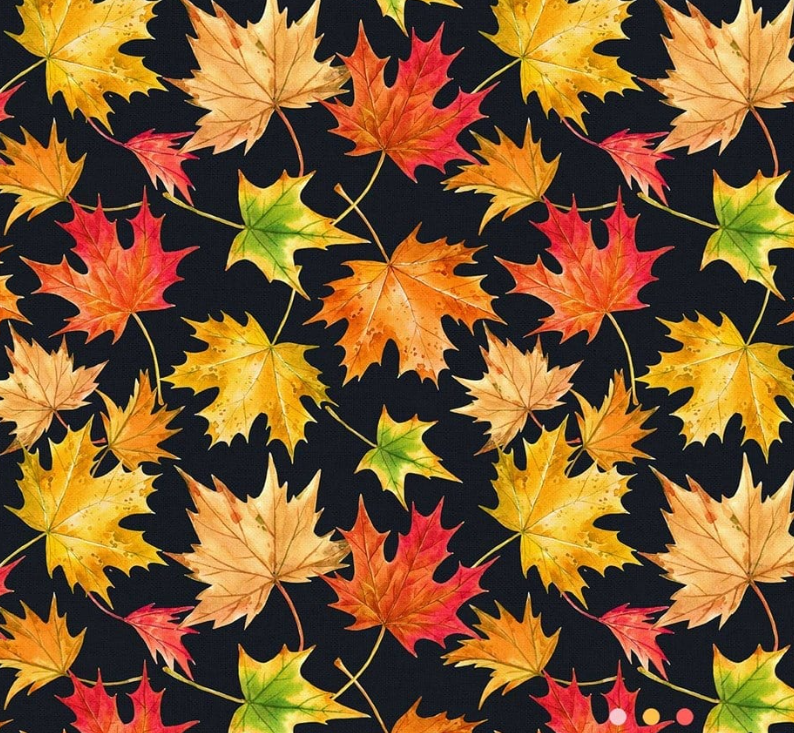 Pointed Autumn Leaves Patterned Fabric SCB031 