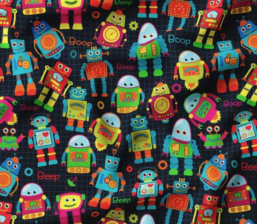 Robot Patterned Children's Fabric SCB-238 