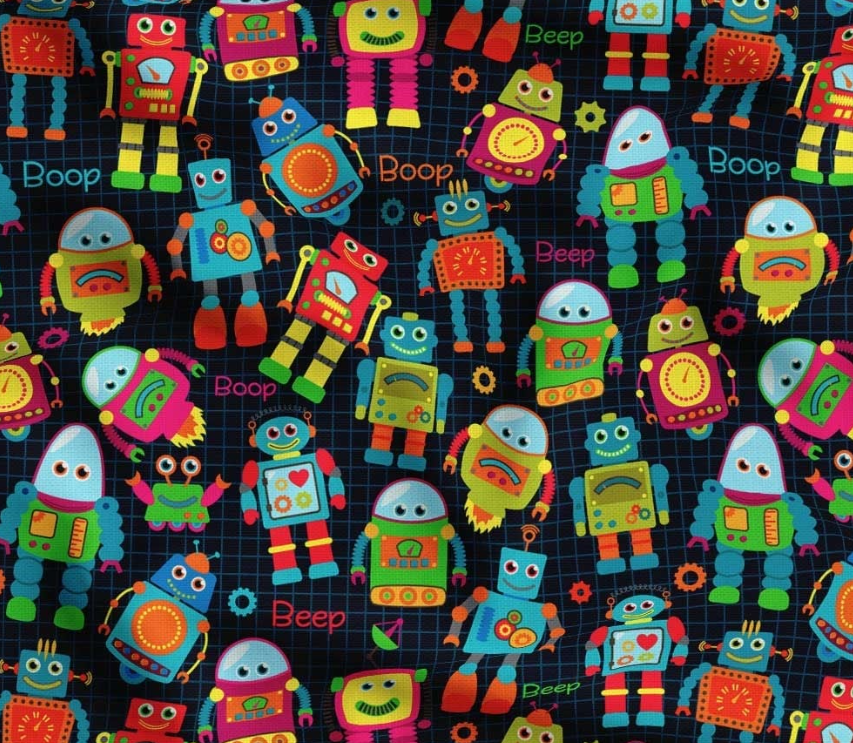 Robot Patterned Children's Fabric SCB-238 