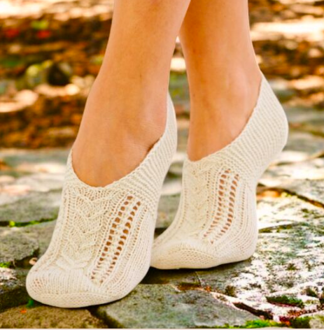 Hand-Knitted Wool Slippers for Women (Colorless) SCB-330