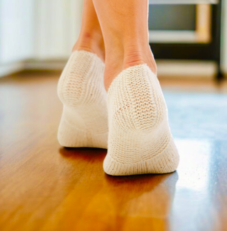 Hand-Knitted Wool Slippers for Women (Colorless) SCB-330