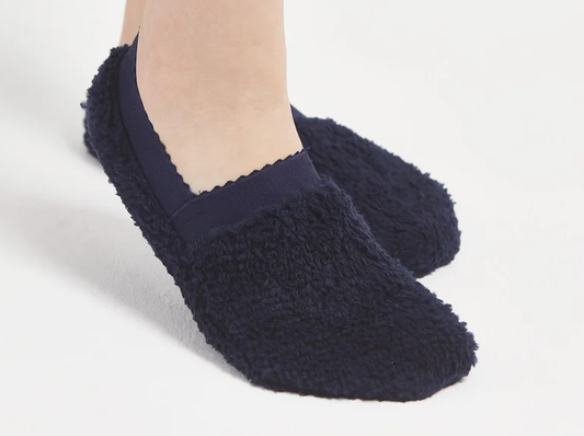 Navy Plush House Socks SCB-334