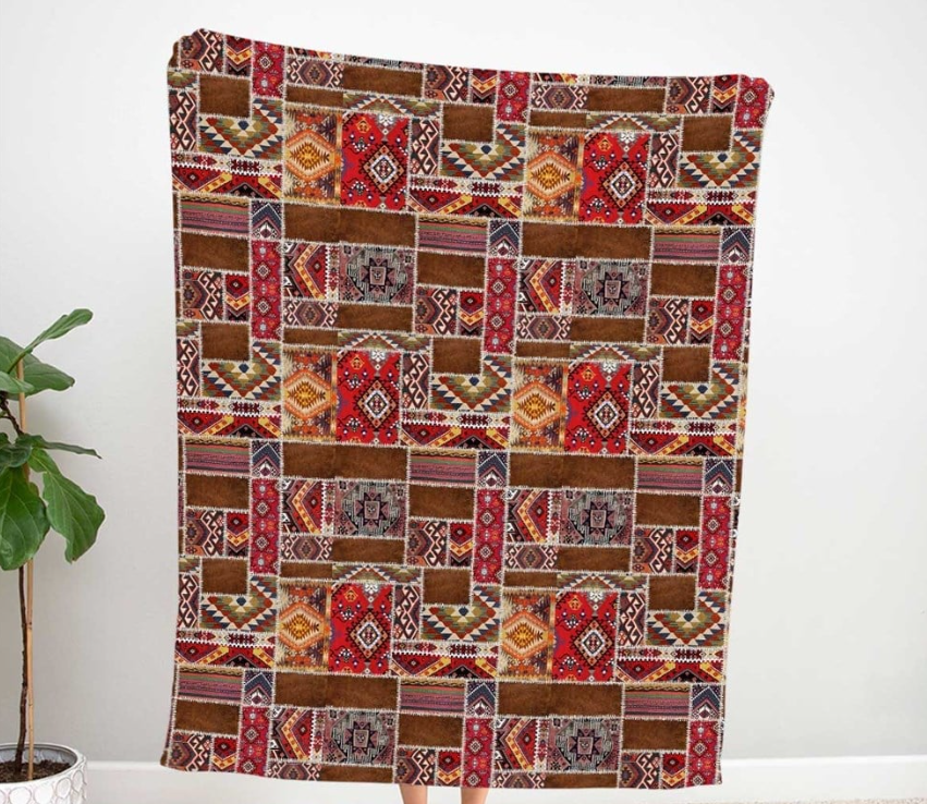 Nubuck-Looking Kilim Patterned Fabric SCB-375