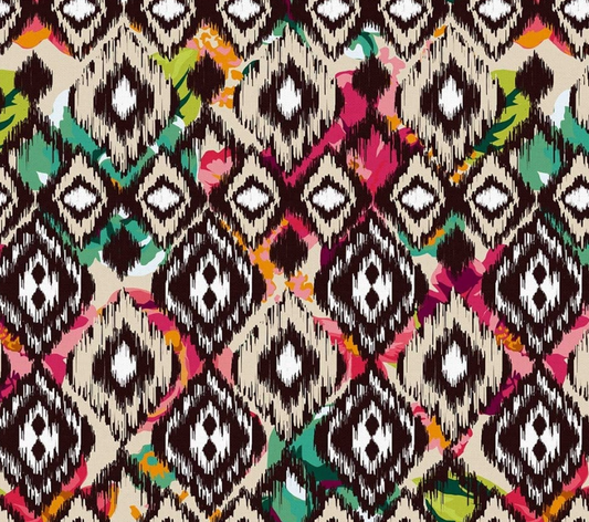 Tabac Fuchsia Variegated Ikat Patterned Fabric SCB-380