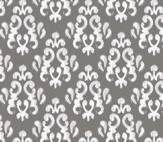 Grey and White Damask Patterned Fabric SCB-385