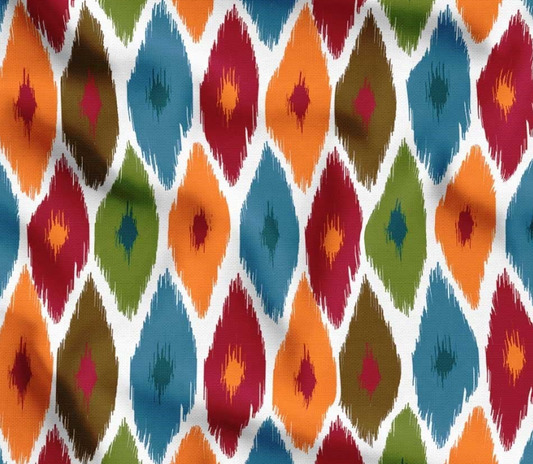 Multicolor Diamond Ikat Patterned Fabric SCB-394