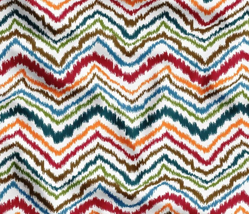 Ikat Colorful Zigzag Patterned Fabric SCB-403