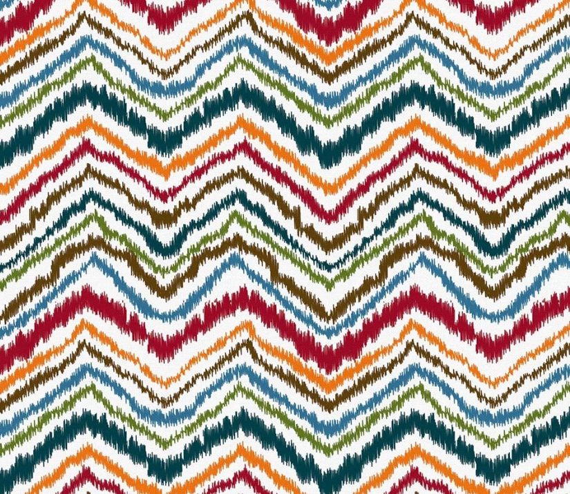 Ikat Colorful Zigzag Patterned Fabric SCB-403