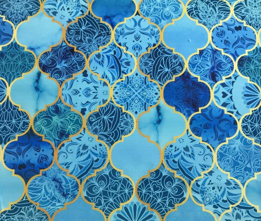 Ocean Gradient Moroccan Patterned Fabric SCB-418