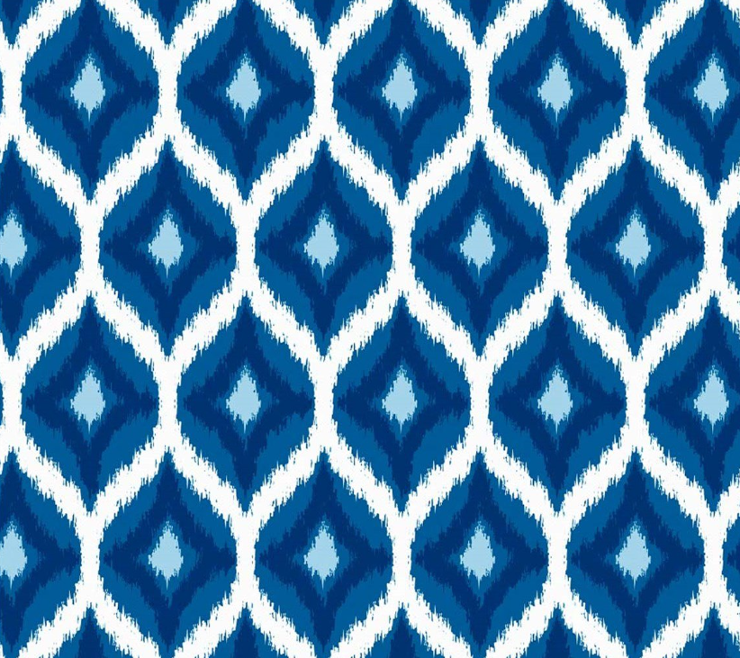 Blue Diamond Ikat Patterned Fabric SCB-437