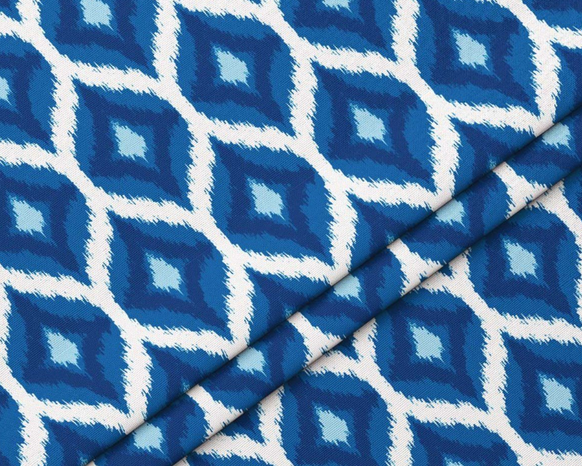 Blue Diamond Ikat Patterned Fabric SCB-437