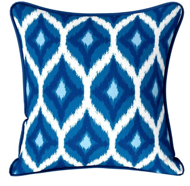 Blue Diamond Ikat Patterned Fabric SCB-437