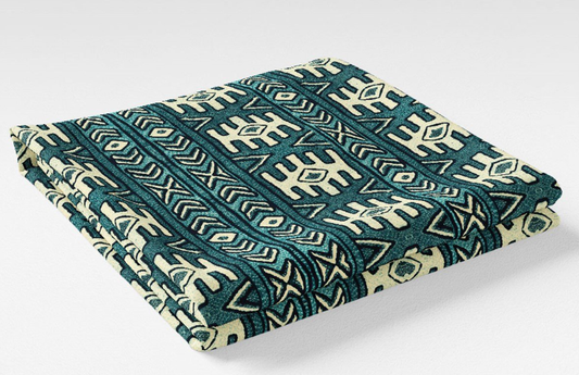 Aztec Kilim Patterned Fabric (Turquoise) SCB-449