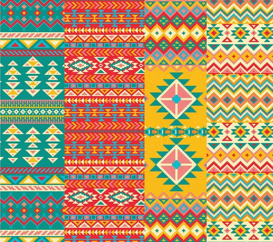 Aztec Patchwork Patterned Fabric SCB-450