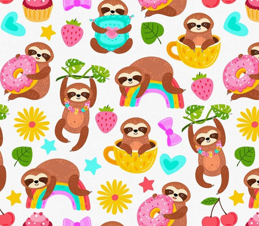 Sloth Patterned Children's Fabric SCB-262 