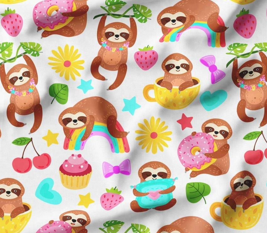 Sloth Patterned Children's Fabric SCB-262 