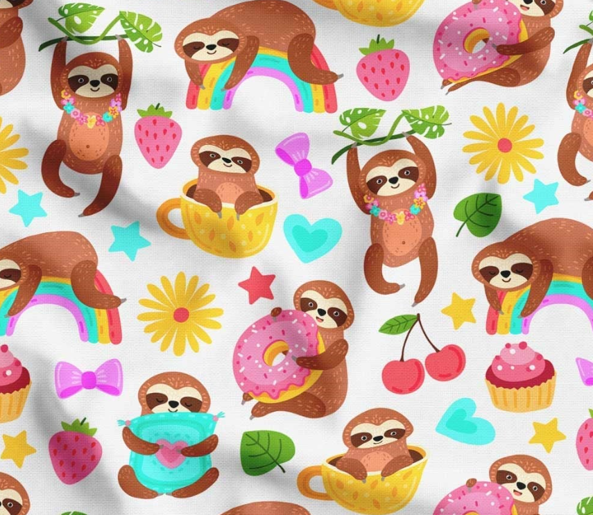 Sloth Patterned Children's Fabric SCB-262 