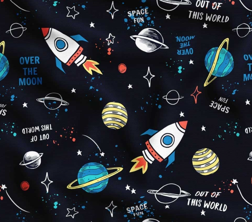 Space Patterned Children's Fabric SCB-249 