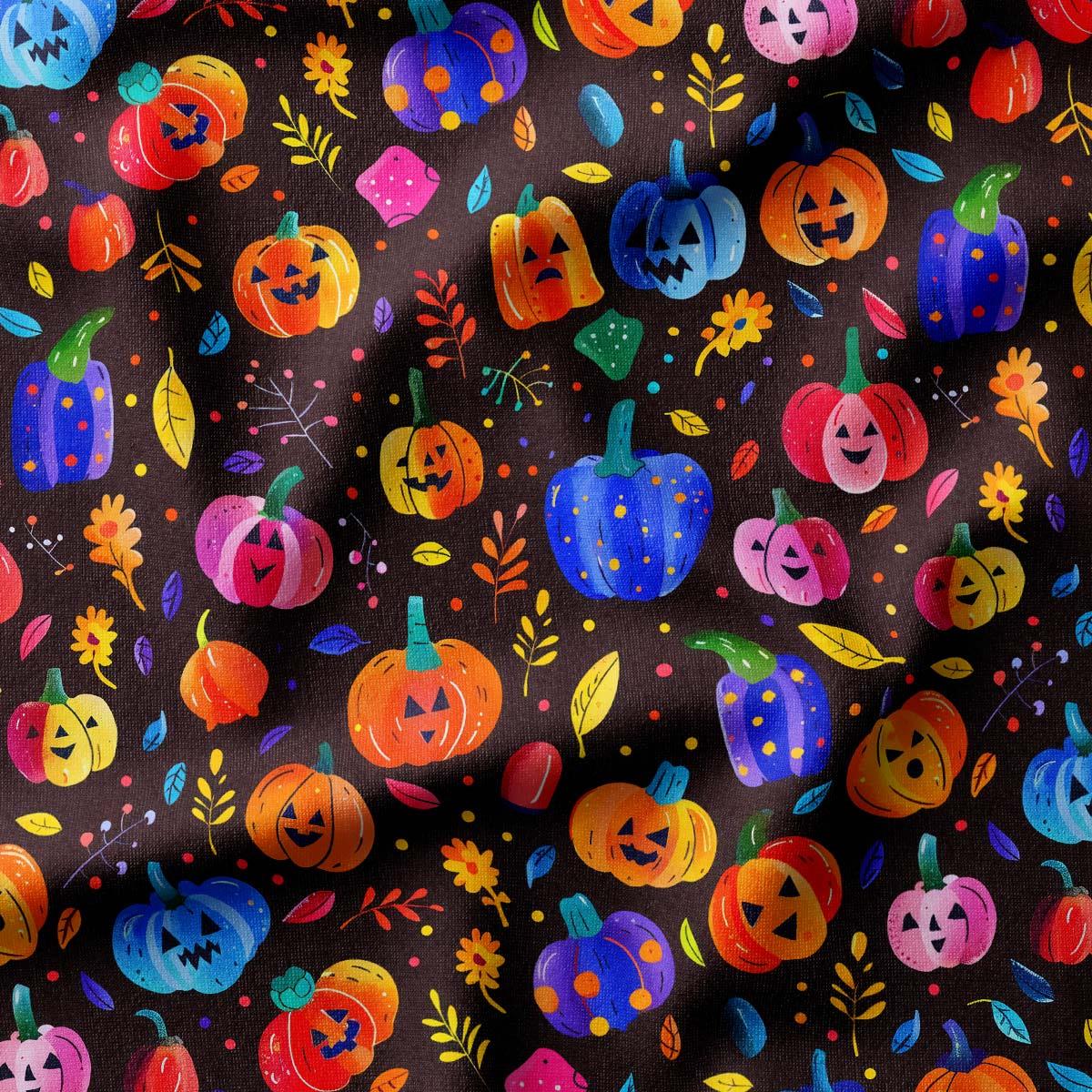 Spooky Pumpkins Halloween Patterned Fabric SCB058 