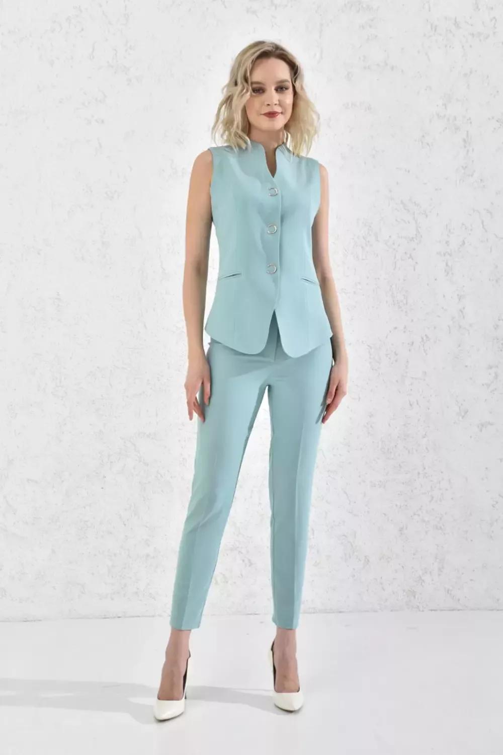 Suit with Snap Vest Mint Green 